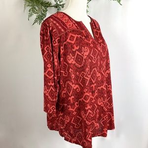 Lucky Brand Boho ORange Tunic 2X